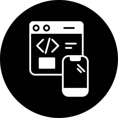 Tepkili web tasarım simgesi, vektör illüstrasyonu basit tasarım