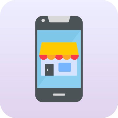 Akıllı telefon web simgesi, vektör illüstrasyonunda çevrimiçi rezervasyon