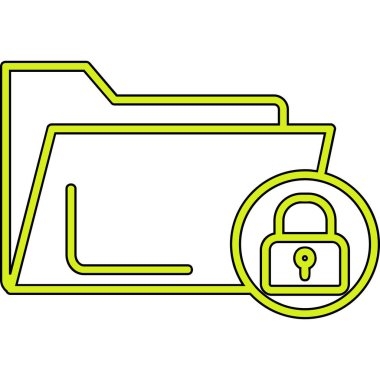 Dizin kilidi simgesi, basit illüstrasyon