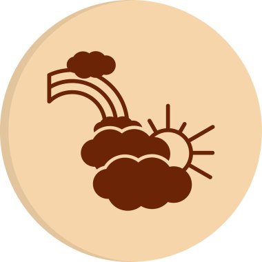 Bulutlu gökkuşağı. Web simgesi basit illüstrasyon