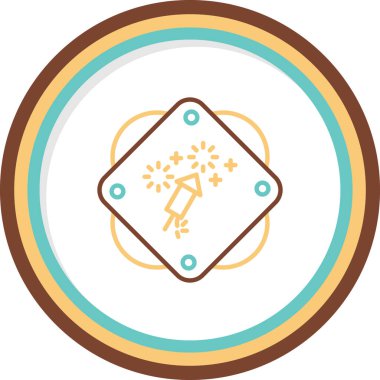 Havai fişek. Web simgesi basit illüstrasyon                           