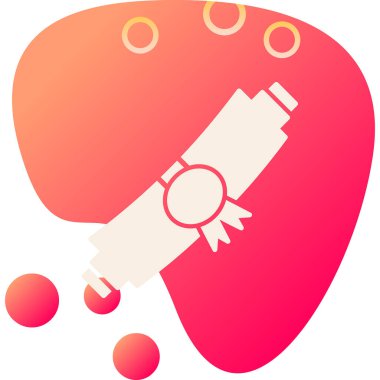 mezuniyet kurdelesi, web simgesi basit illüstrasyon