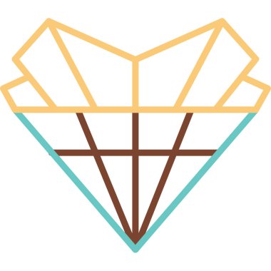 Elmas. Web simgesi basit illüstrasyon