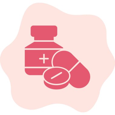 ilaç hapları simgesi, basit vektör illüstrasyonu 