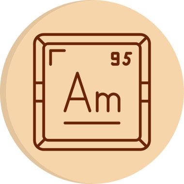 Americium icon. Linear Style Design. Vector illustration  clipart