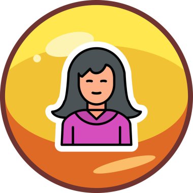 Kadın. Web simgesi basit illüstrasyon