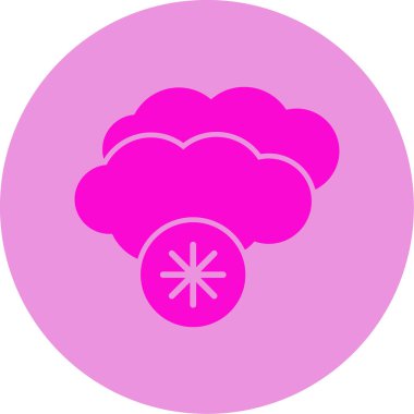 Bulutların ve kar tanesi simgesinin vektör çizimi 