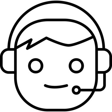 Çağrı Merkezi, operatör simgesi vektör çizimi