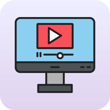 video oynatıcı simgesi, vektör illüstrasyonu basit tasarım