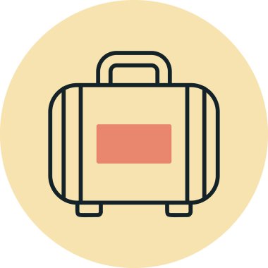 Bavul web simgesi, vektör çizim