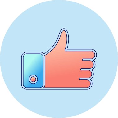 Baş parmak işareti. Basit resimleme