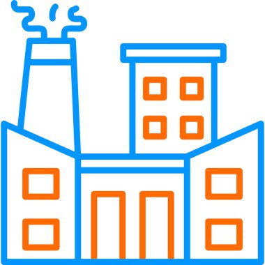 Fabrika. Web simgesi basit illüstrasyon                    