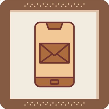 Telefon mesajı simge vektör çizim