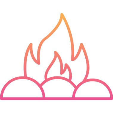 Kamp ateşi. Web simgesi, basit illüstrasyon 