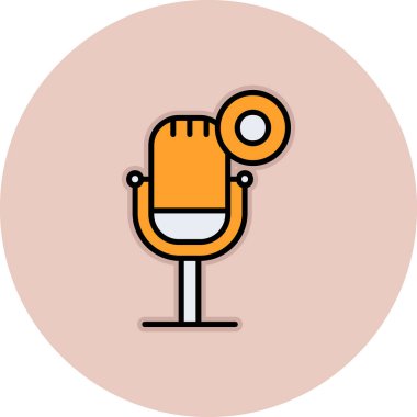 mikrofon simgesi, vektör illüstrasyonu basit tasarım