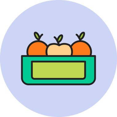 Kutudaki elmaların vektör illüstrasyonu 