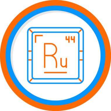 Rutenyum modern simgesinin vektör illüstrasyonu                      