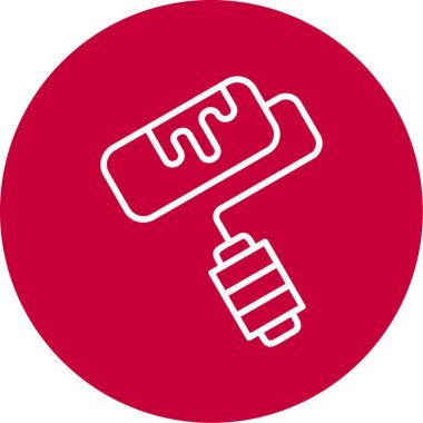  Boya silindiri. Web simgesi basit illüstrasyon