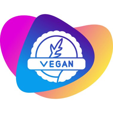 Vegan logosu, vektör çizimi basit tasarım