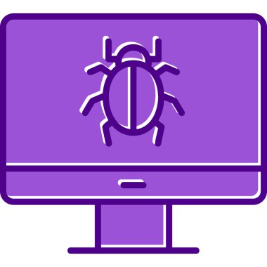 bilgisayar virüsü simgesi, vektör illüstrasyonu basit tasarım