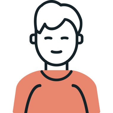 İnsan avatar web simgesi basit illüstrasyon 