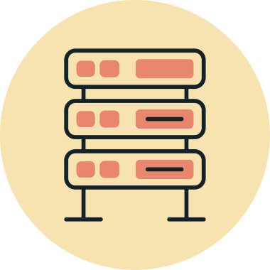 bilgisayar sunucu simgesi, vektör illüstrasyonu basit tasarım