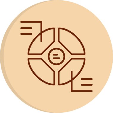 Donut Çizelgesi simgesinin vektör çizimi 