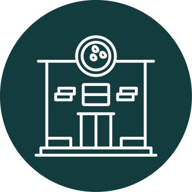 Bowling salonu simgesi, vektör illüstrasyonu