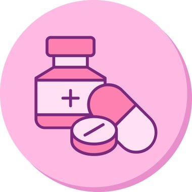 ilaç hapları simgesi, basit vektör illüstrasyonu 