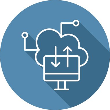 bulut hesaplama web simgesi vektör illüstrasyonu 