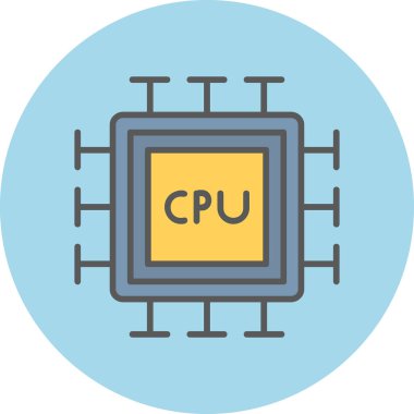 cpu icon, vector illustration simple design