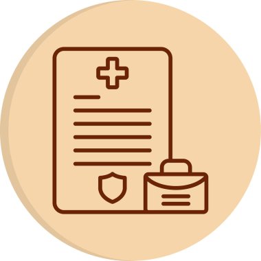 Sağlık sigortası simgesi, vektör illüstrasyonu 