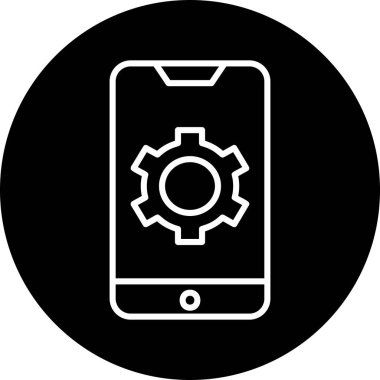 Mobil Ayarlar web simgesi, vektör illüstrasyonu 