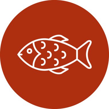 Balık. Web simgesi vektör illüstrasyonu 