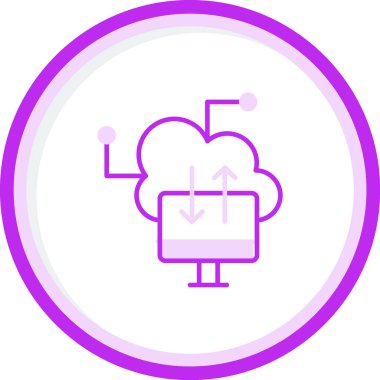 bulut hesaplama web simgesi vektör illüstrasyonu 