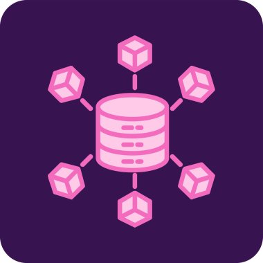 Büyük Veri vektör simgesi, basit illüstrasyon                  