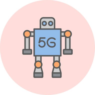 5g Robot simgesi, vektör illüstrasyonu               