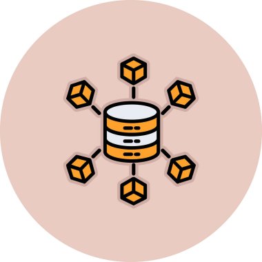 Büyük Veri vektör simgesi, basit illüstrasyon                  