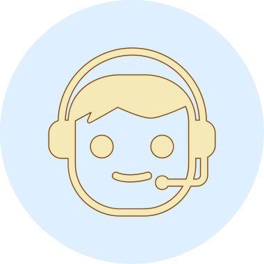 Çağrı Merkezi, operatör simgesi vektör çizimi