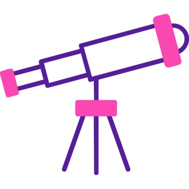 Teleskop. Web simgesi basit illüstrasyon