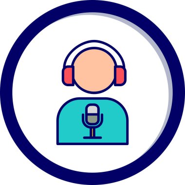 Dj web simgesi, vektör illüstrasyonu