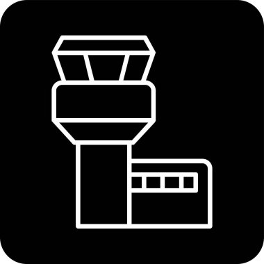 Uçuş Kontrol Kulesi web simgesi, vektör illüstrasyonu 