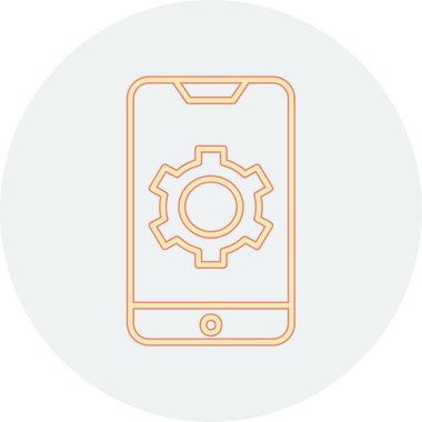 Mobil Ayarlar web simgesi, vektör illüstrasyonu 