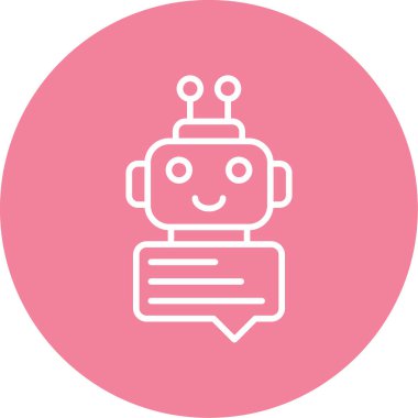 Chatbot. Web simgesi basit illüstrasyon       