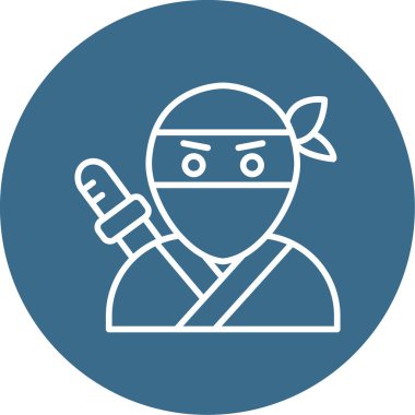 Ninja simgesi vektör illüstrasyonu