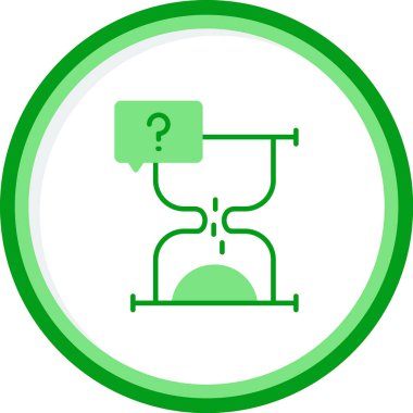 soru işareti simgesi ve kum saati vektör çizimi 