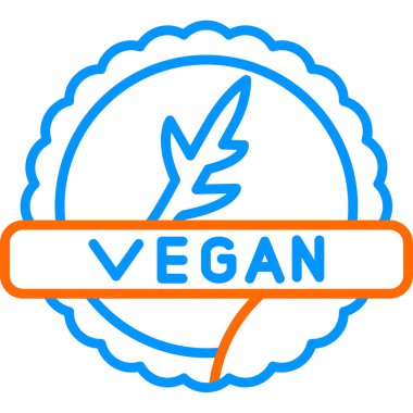 Vegan logosu, vektör çizimi basit tasarım