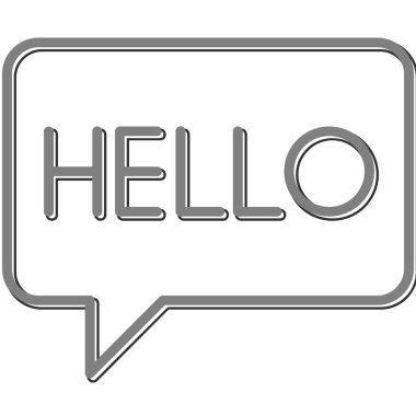 Merhaba konuşma balonu simgesi, vektör illüstrasyonu 