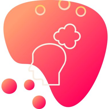 Düşünen baş simgesi, vektör çizimi basit tasarım