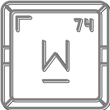 Periyodik tablo simgesinin Tungsten kimyasal ögesi